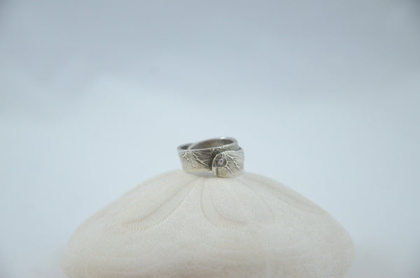 Fine Silver and Cubic Zirconia Band Ring