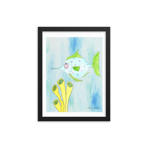 Little Blue Fish Framed poster