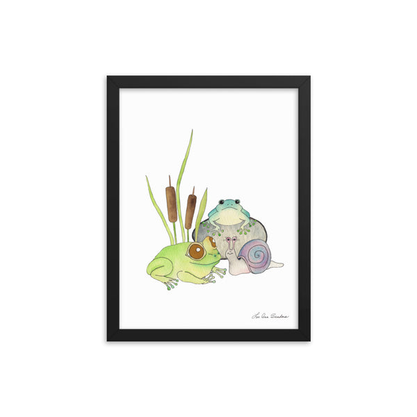 Frog Friends Framed poster