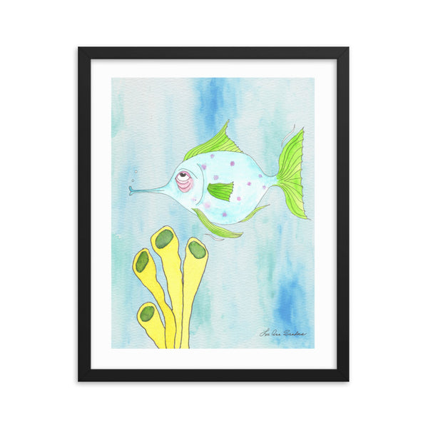 Little Blue Fish Framed poster