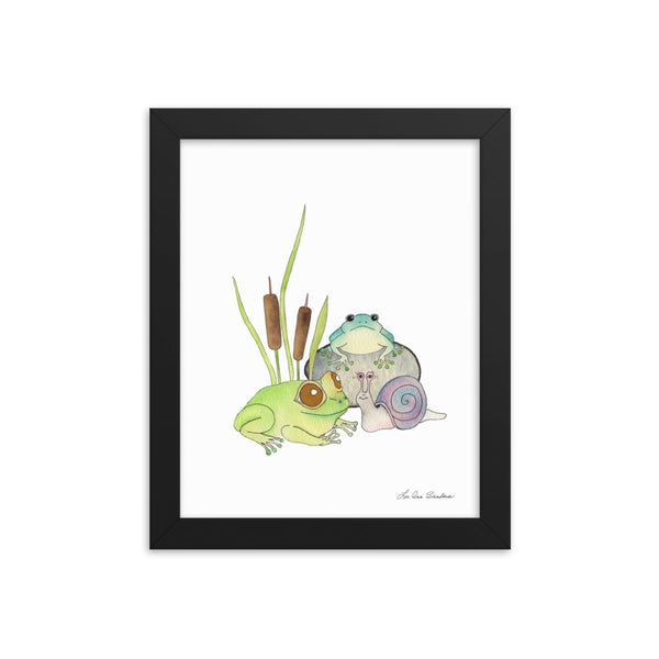 Frog Friends Framed poster