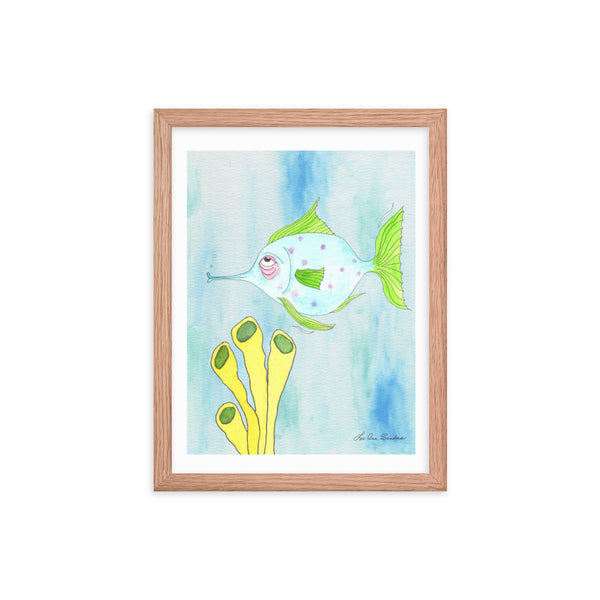 Little Blue Fish Framed poster