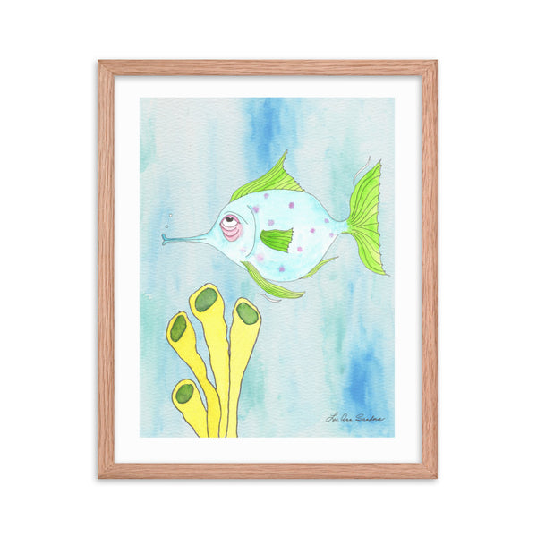 Little Blue Fish Framed poster