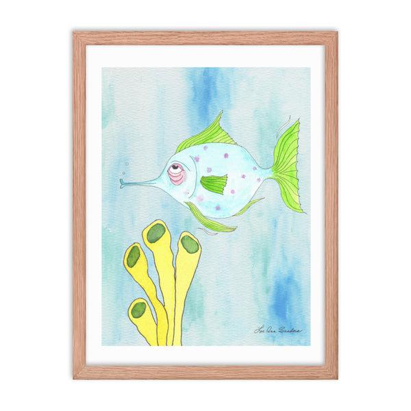 Little Blue Fish Framed poster