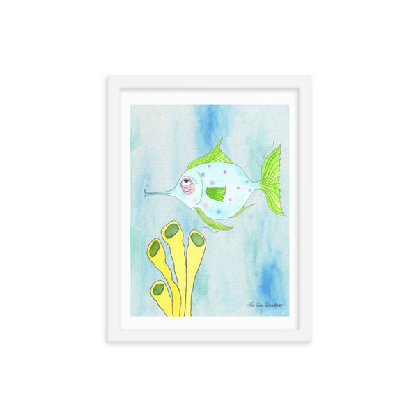 Little Blue Fish Framed poster