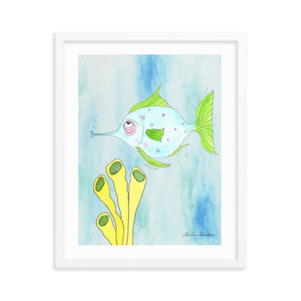 Little Blue Fish Framed poster