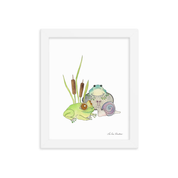 Frog Friends Framed poster