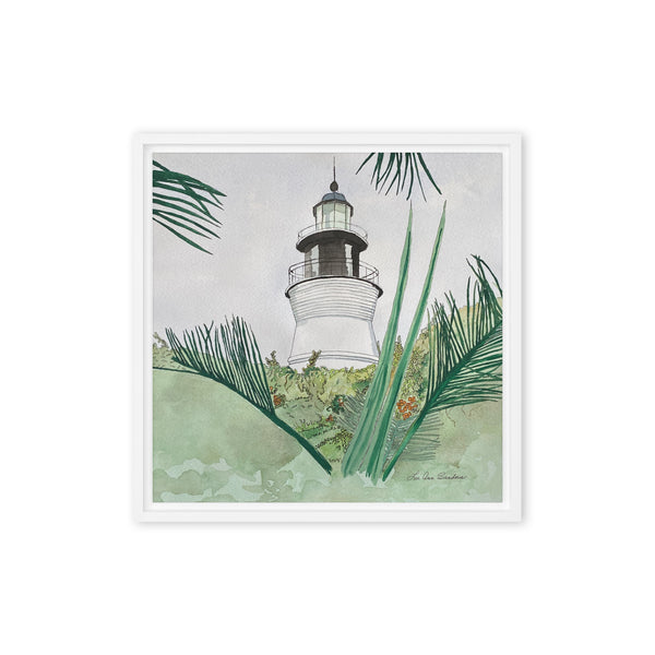 Key West Lighthouse Framed canvas