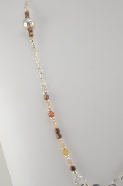 Brown Snake Charm Necklace with Stone