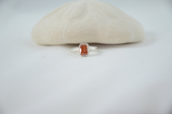 Sterling Silver and Orange CZ ring