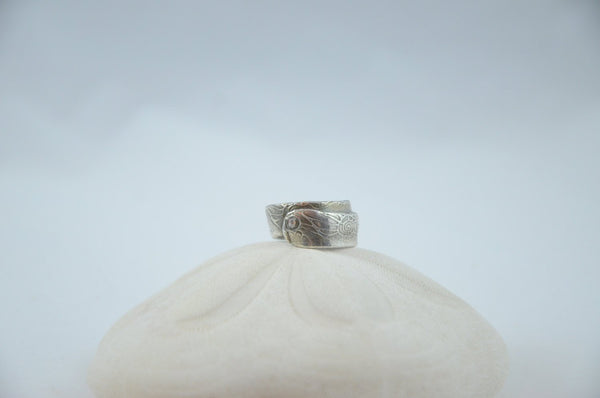 Fine Silver and Cubic Zirconia Band Ring