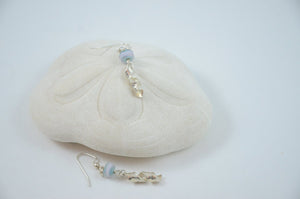 Silver Twirl Earrings with Lampwork Beads