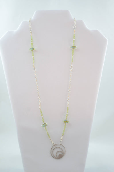 Peridot and Lampwork Necklace