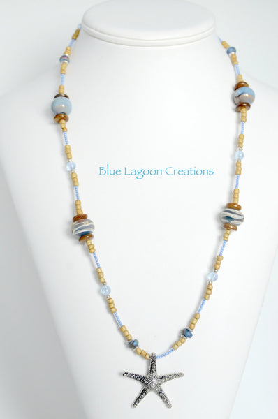 Blue Lagoon Creations, Ocean Jewelry, Lampwork Bead by Quinlan Beads