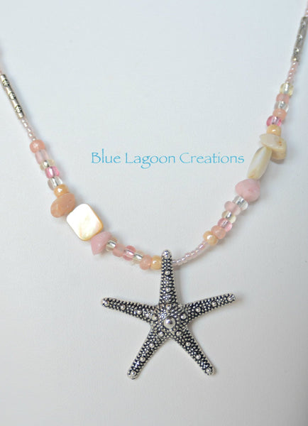 Peach Star Fish Necklace