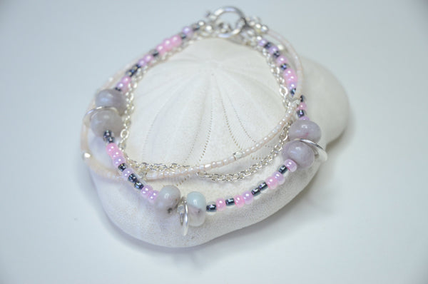 Pink Tourmaline Multistrand Bracelet