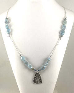 Amazonite and Agate Beaded Pendant Necklace