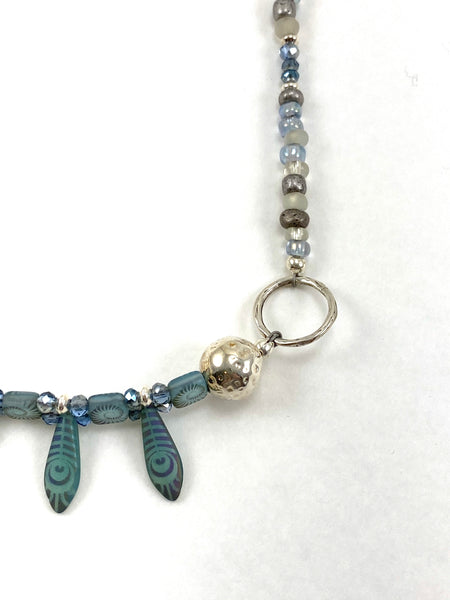 Peacock Feather Bead Necklace