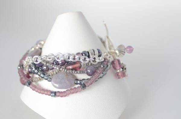 Six Strand Purple Bracelet