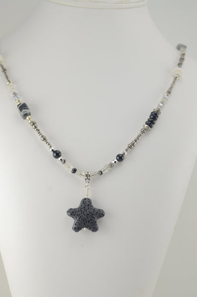 Black and White Starfish Necklace