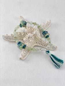 Jadeite and Lampwork Bead Bracelet